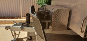 2016 Kokoda Force IV X Trail Front Stone Guard and storage | Find My Van | Caravan Sale Australia | Caravan Broker