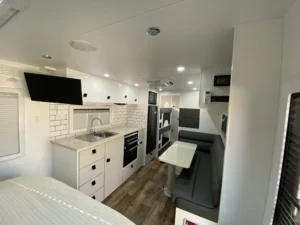 2024 Xplore RV Family | Long View from bed | Find My Van | Caravan Broker | Caravan for Sale NSW Australia
