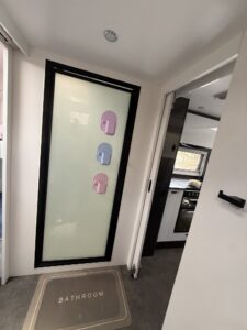 2023 Lotus Transformer | Bathroom door | Find My Van | Caravan Broker | Caravan for Sale VIC Australia