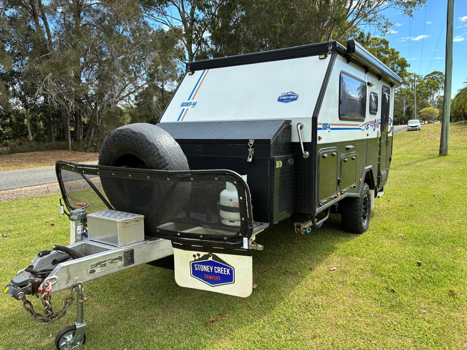 2021 Stoney Creek Scout 14 Gen 2 | External Side | Find My Van | Caravan Broker | Caravan for Sale in QLD Australia