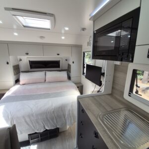 2023 Franklin Razor Triple Bunk | Long View to Bed | Find My Van | Caravan Broker | Caravan for Sale in SA Australia