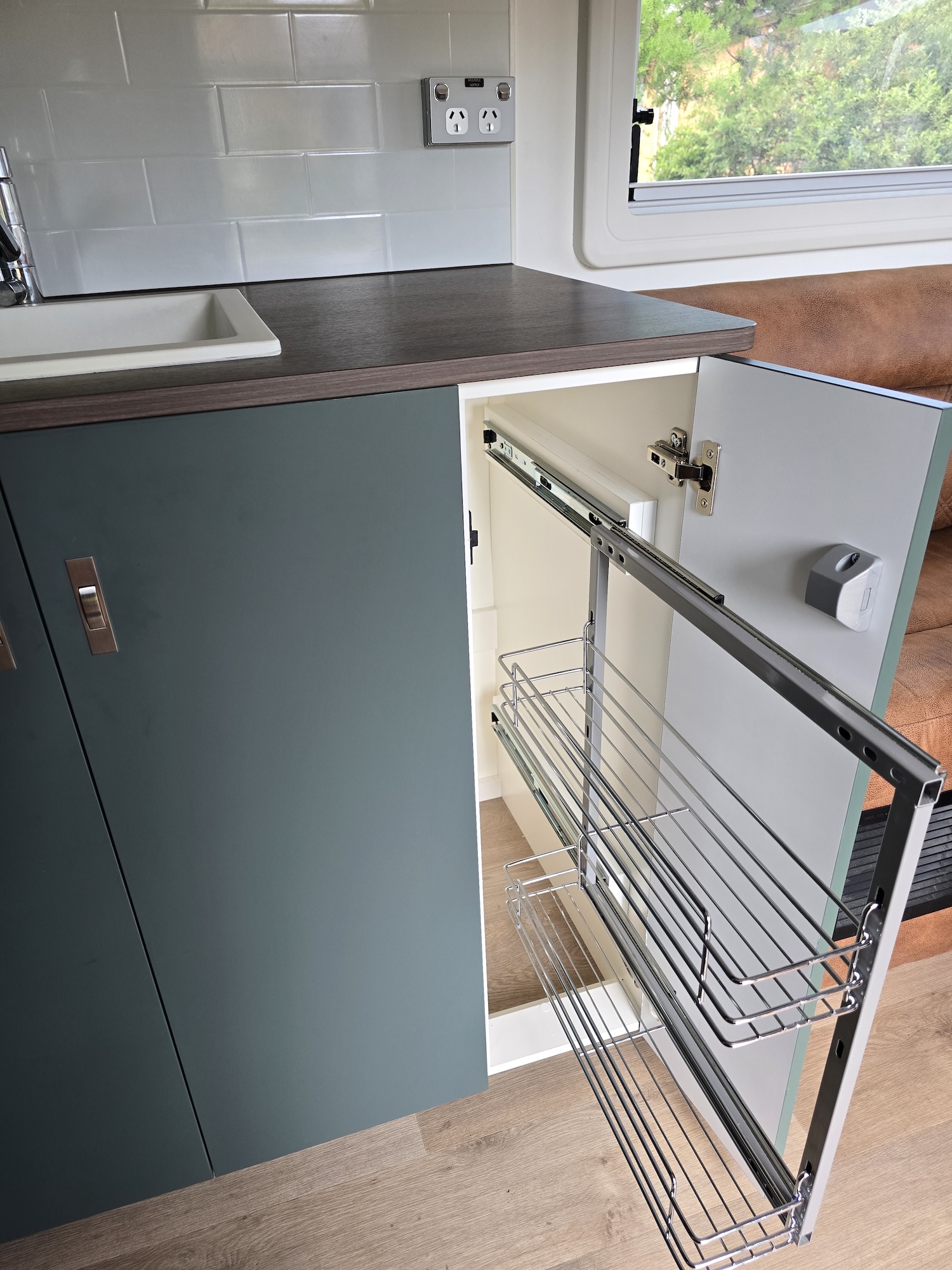 2024 ERV Retreat Kitchen storage Find My Van – Caravan Broker – Caravan for Sale NSW Australia