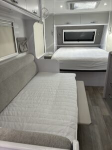 2025 Snowy River SRC 21 Find My Van Caravan Broker Caravan for Sale NSW Australia spare bed unmade