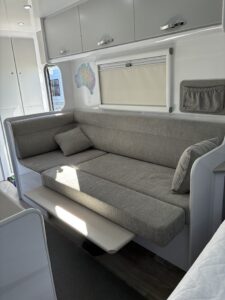 2025 Snowy River SRC 21 Find My Van Caravan Broker Caravan for Sale NSW Australia1 Lshaped lounge table down cushion