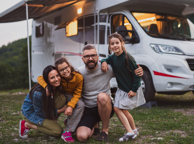 family owning a caravan family owning a caravan